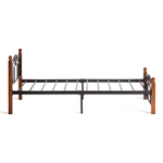 Кровать AT-808 - дерево гевея/металл, 90*200 см (Single bed), красный дуб/черный