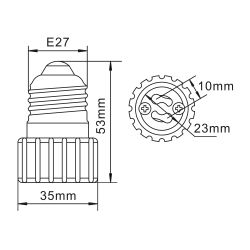 LH27-GU10L переходник с цоколя Е27 на GU10. Материал корпуса PBT