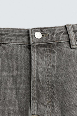 ZARA ДЖИНСЫ STRAIGHT FIT, СЕРЫЙ