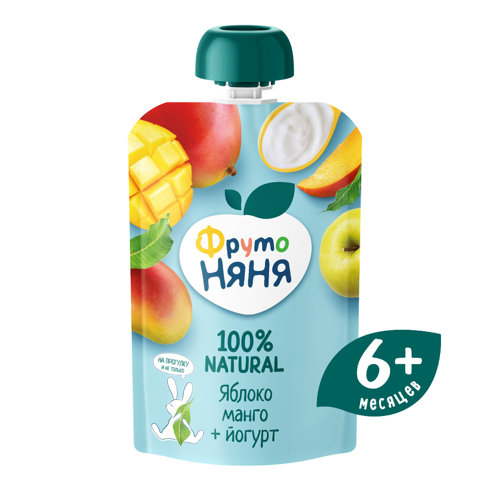 Пюре Фруто Няня Gualapack яблоко, манго и йогурт 90 гр