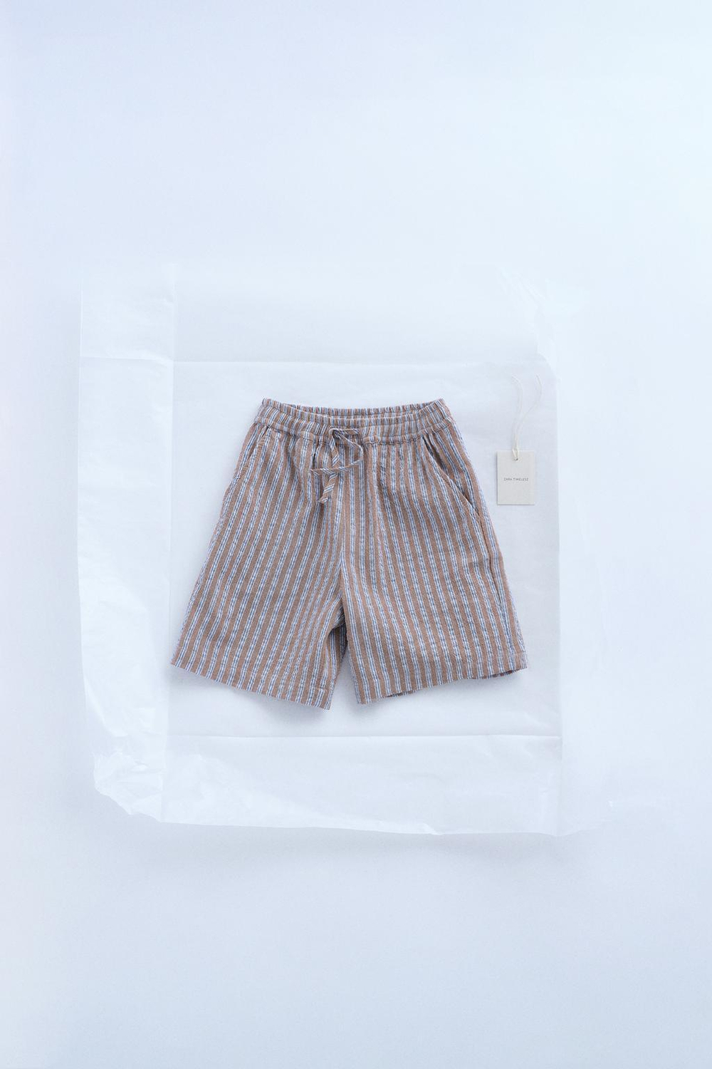 ZARA ШОРТЫ В ПОЛОСКУ — TIMELESZ, КОРИЧНЕВО-СИНИЙ