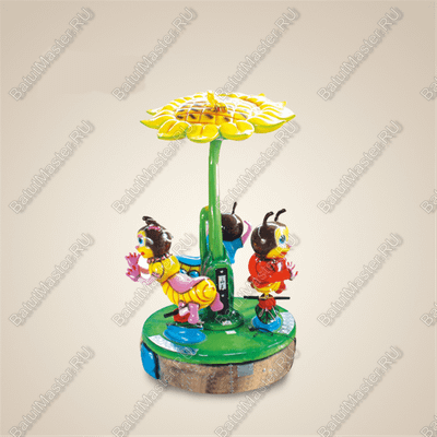 Электрическая Аттракцион карусель «Три пчёлки под цветком», 1,2×1,2×2,4 м