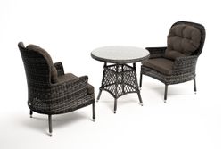 "Алиса" кофейный комплект из искусственного ротанга, цвет графит