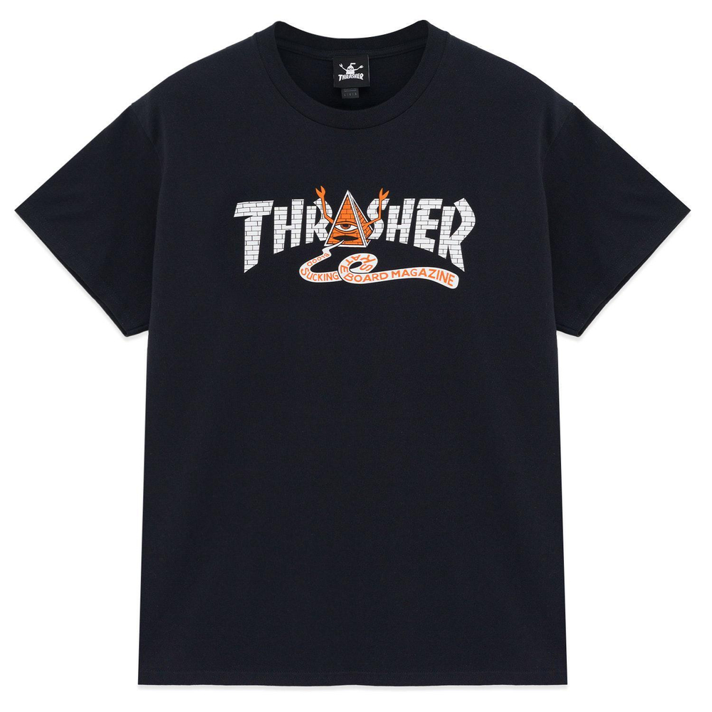 Футболка Thrasher X TOY Machine Vortex Black