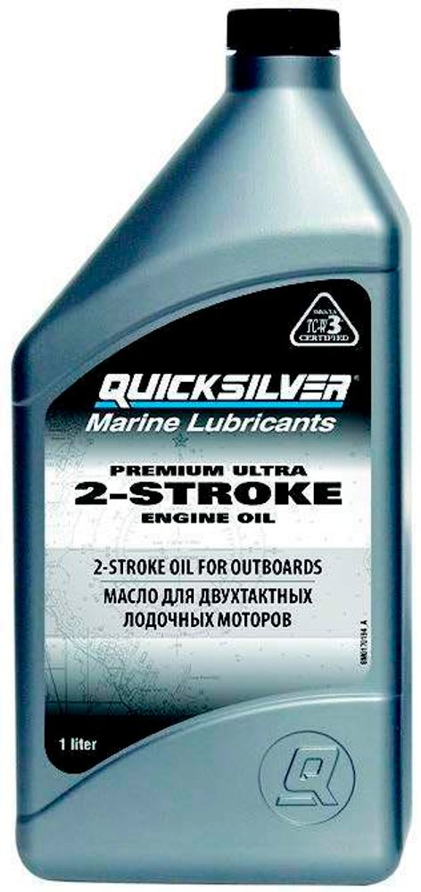 Моторное масло QUICKSILVER TC-W3 Premium Ultra для двухтактных лодочных моторов, 1л