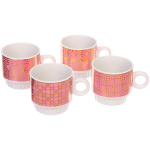 Набор кружек на стойке 280мл «Золотой узор», цвет розовый