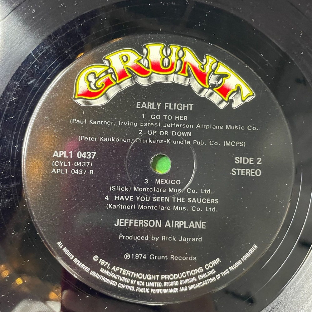 Винтажная виниловая пластинка LP Jefferson Airplane Early Flight (UK 1974)