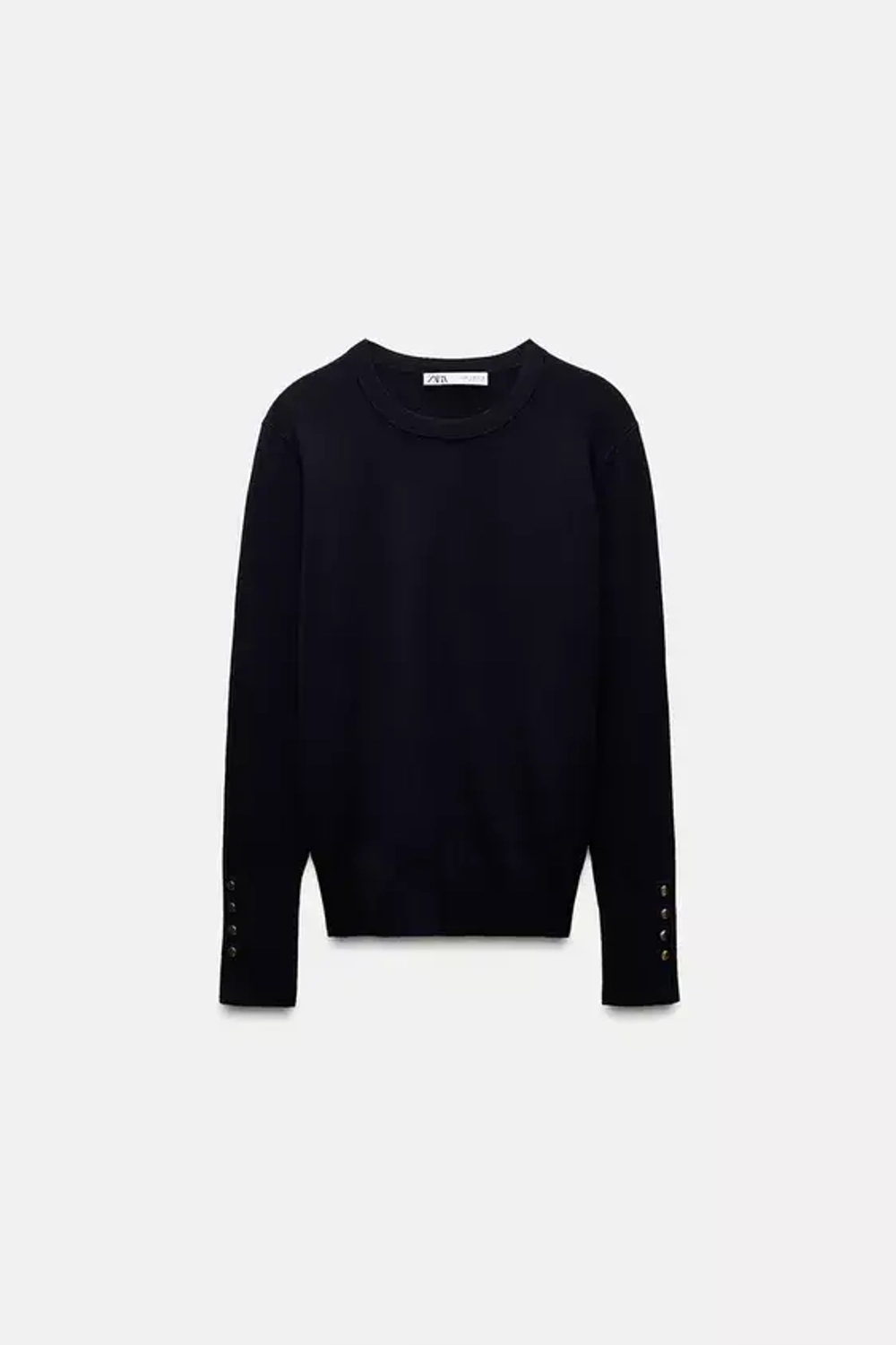 ZARA БАЗОВЫЙ ОДНОТОННЫЙ ДЖЕМПЕР, МОРСКОЙ СИНИЙ