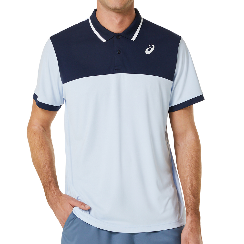 Мужское теннисное поло Asics Court Polo Shirt - soft sky/midnight