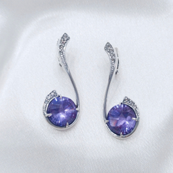 "Бонито" серьги в серебряном покрытии из коллекции "Метаморфозы" от Jenavi с английским замком