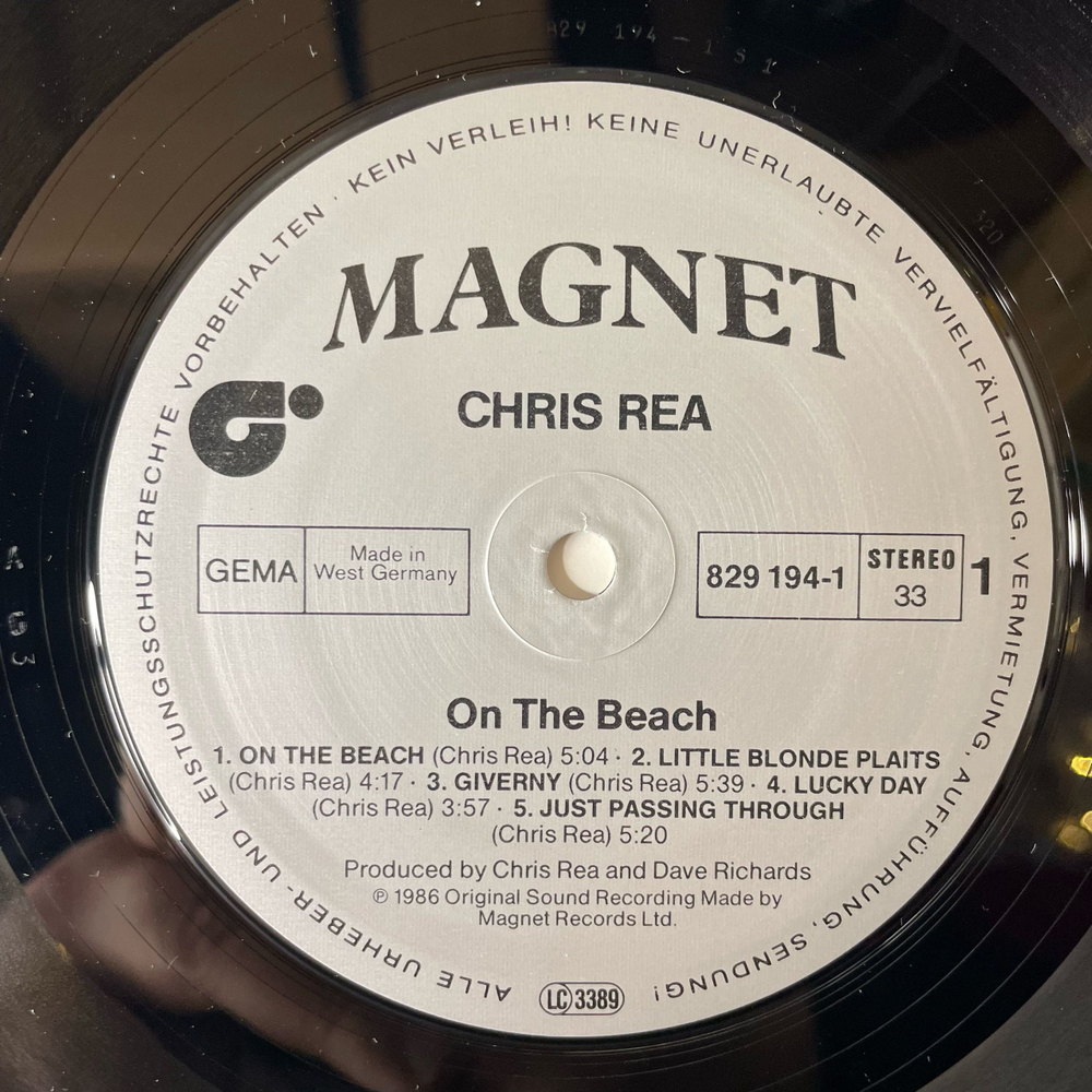 Винтажная виниловая пластинка LP Chris Rea Крис Ри, On The Beach (Германия 1986)