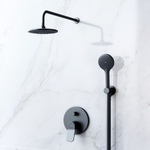 Набор: смеситель для ванны и душа, верхний душ с держателем, душевой набор и шланговое присоединение AM.PM X-Joy FB85A1RH22