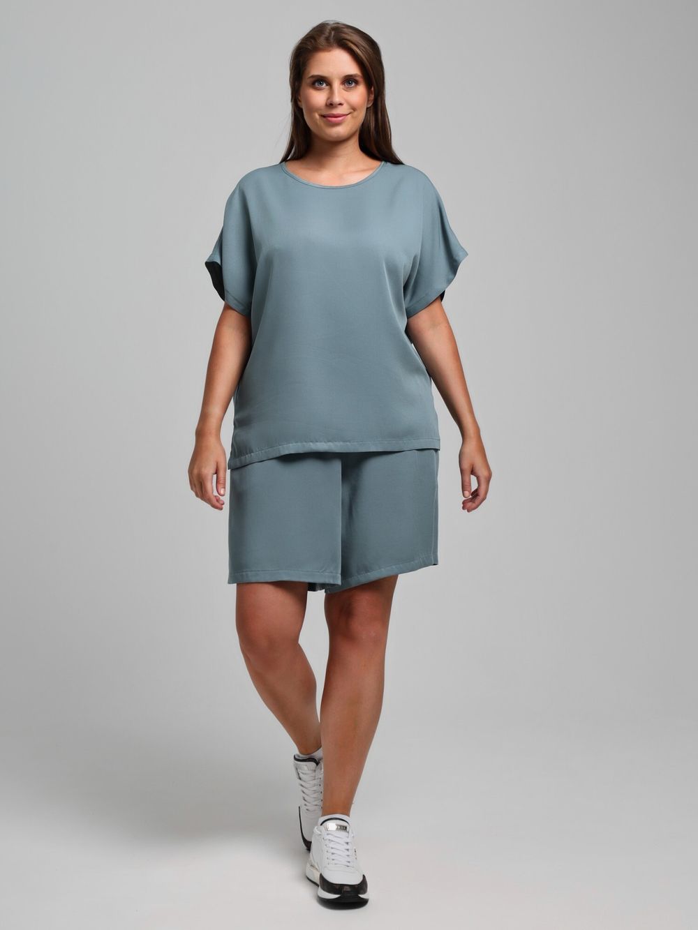 Блузка Летний драйв-4 Виотекс СЕРЫЙ