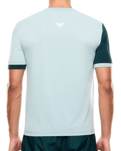 Мужская теннисная футболка EA7 Tennis Pro Crew Neck - blue surf