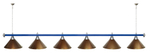 Лампа STARTBILLIARDS 6 пл. (плафоны зеленые,штанга золотая,фурнитура золото)