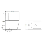 Унитаз напольный Azario Indor безободковый, в комплекте с бачком и сиденьем микролифт, дюропласт 820*630*360 (AZ-T004B-R)