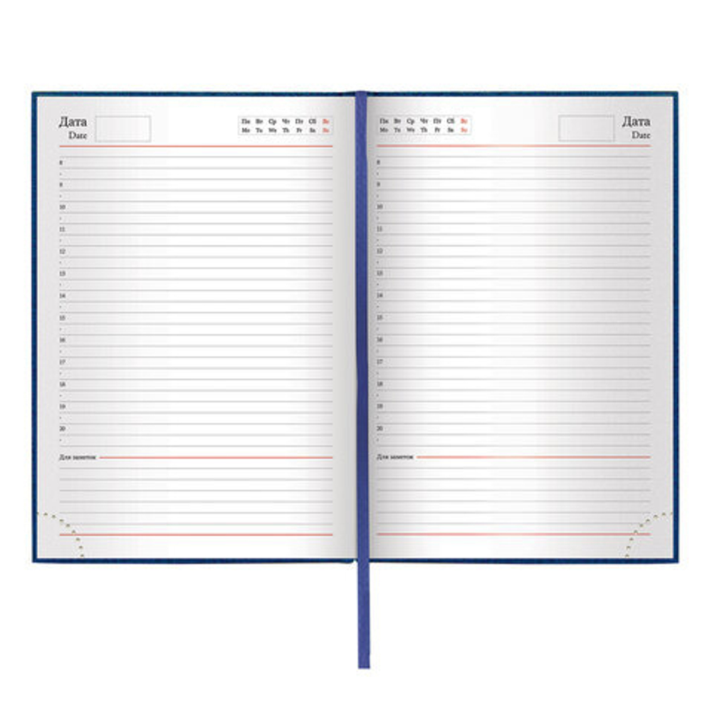 Ежедневник недатированный А5 (138х213 мм) BRAUBERG "Profile", балакрон, 136 л., синий, 123426