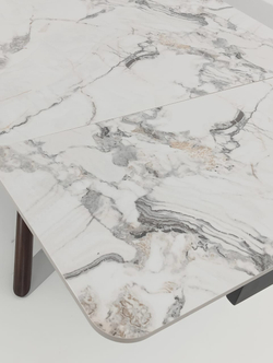 Стол EDER 160 GLOSS COLD JADE SOLID CERAMIC / Орех, ®DISAUR