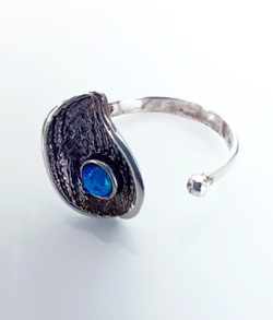 Кольцо Эстерелла с синтетическим опалом, серебро 925*, родирование/Ф