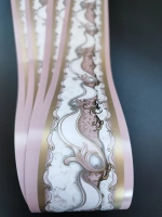 Бордюр для обоев бумажный 6 см окантовка лента розовый