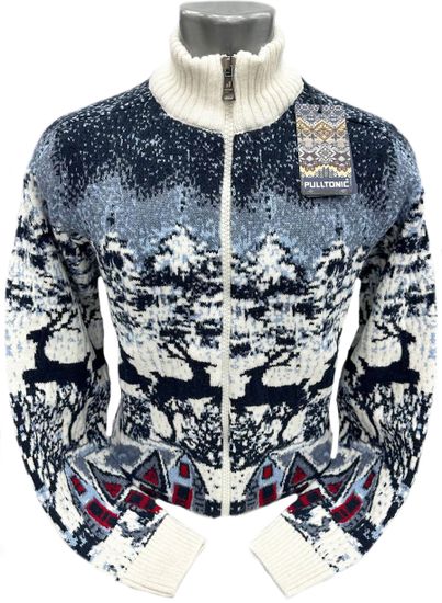 Pulltonic из шерсти и кашемира на полном замке "Сказочный" . Размер 50-54