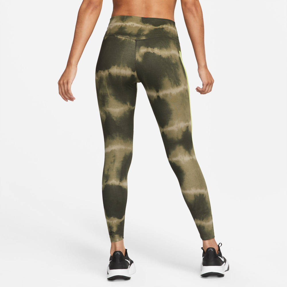 Женские теннисные брюки Nike Dri-Fit One Luxe Mid-Rise All Over Print Tight Women - Green