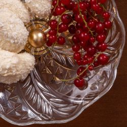 Фруктовница-конфетница Зарничка Свитти со стеклянной чашей Айвори