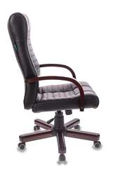 Кресло руководителя Бюрократ KB-10WALNUT черный эко.кожа крестов. металл/дерево