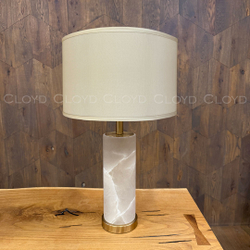 Настольная лампа Cloyd PARMENID T1 / выс. 62 см - алебастр - латунь (арт.30194)