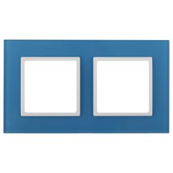 14-5102-28 ЭРА Рамка на 2 поста, стекло, Эра Elegance, голубой+бел