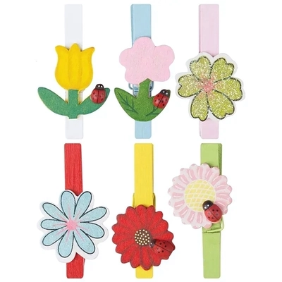 Прищепки декоративные Цветы 6 шт