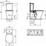 Напольный пристенный унитаз Ideal Standard CONNECT AIR AquaBlade E013701  с бачком CUBE E073401