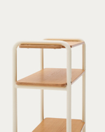 Стеллаж из ясеневого шпона цвета Tinn с бежевой металлической конструкцией, 70 x 60