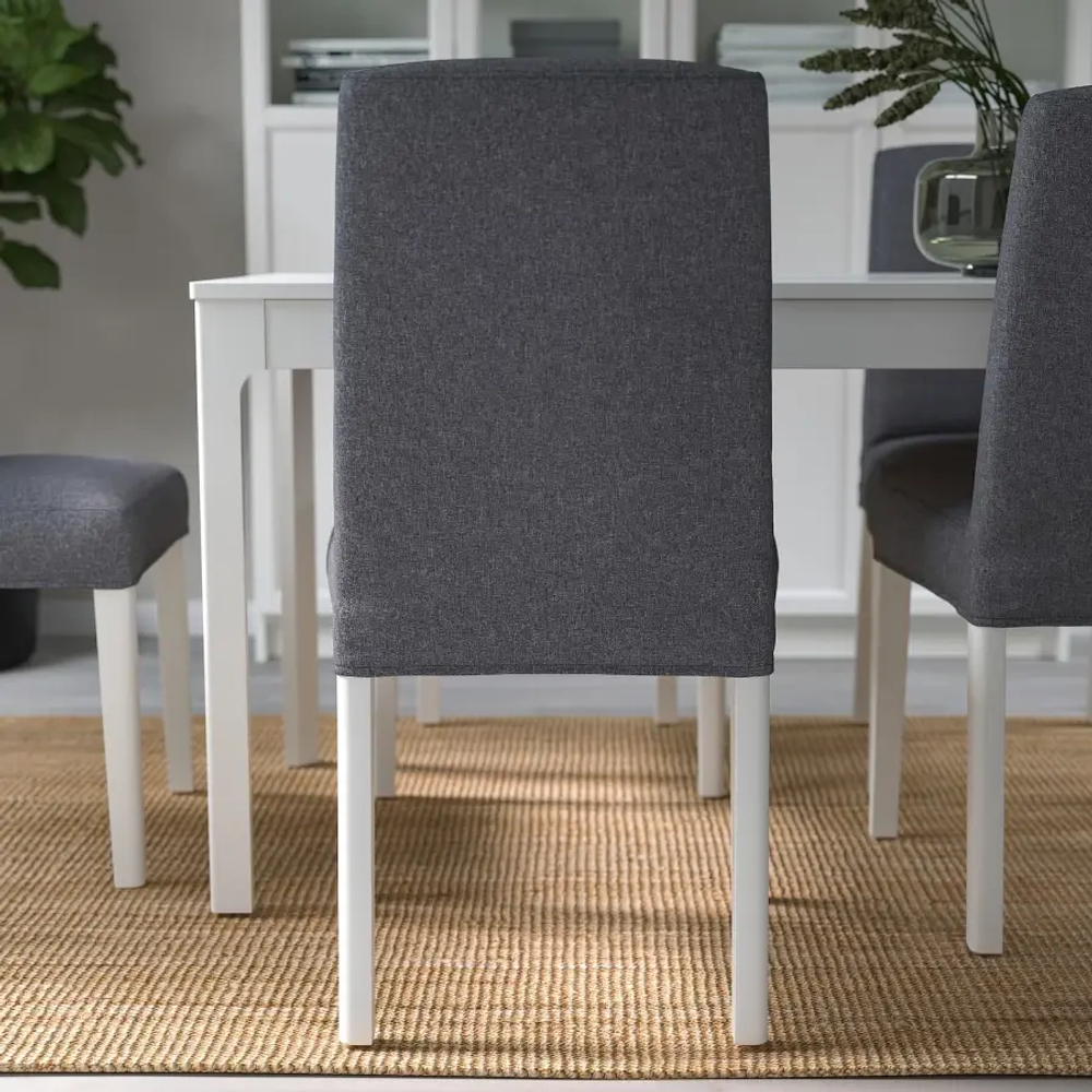 Стул - BERGMUND IKEA/ БЕРГМУНД ИКЕА, 95х52х59 см, серый/белый, 2 штуки