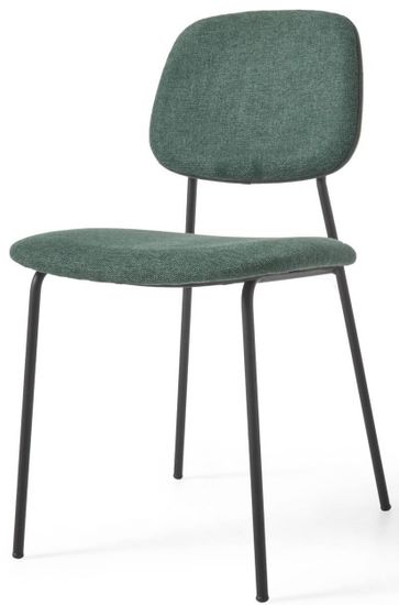 Стул Benilda зеленый с дубовым шпоном и сталь с черной отделкой Испания La Forma