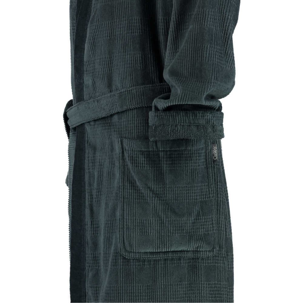 Элитный халат велюровый мужской 3807 антрацит от Cawo Германия