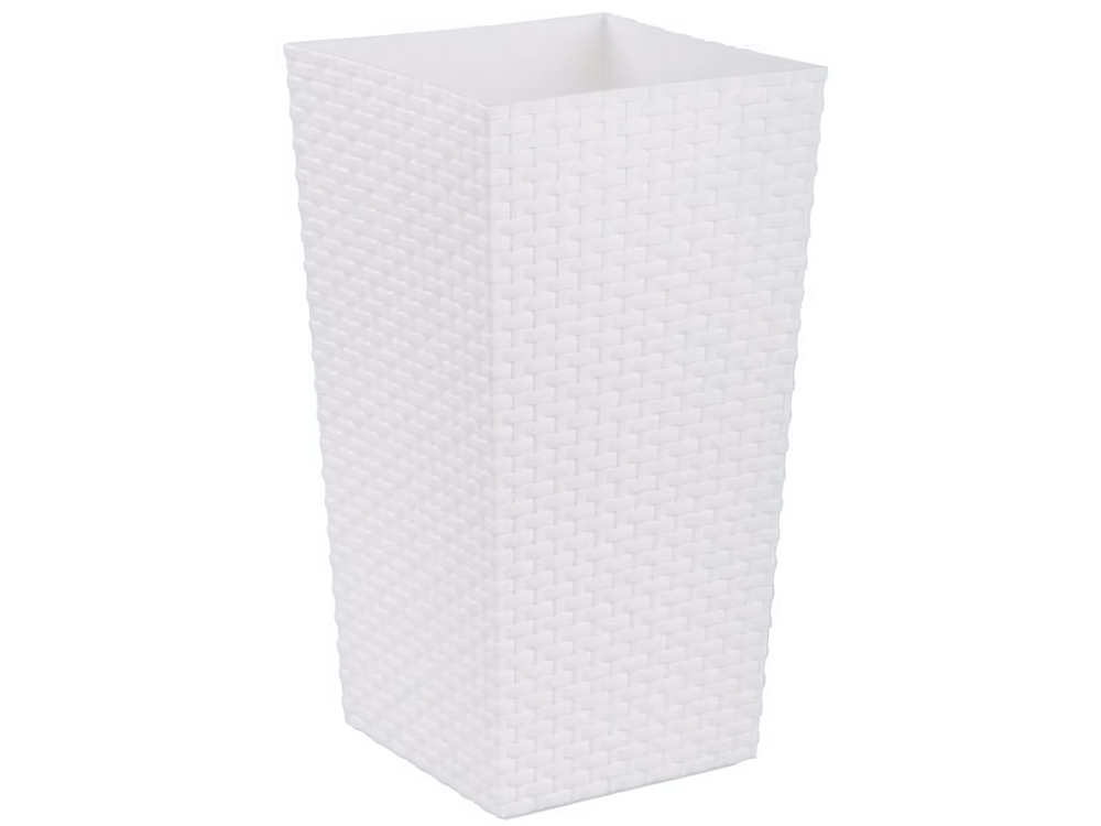 Кашпо напольное "Ротанг" 27*27*51см (белый)