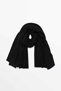 Massimo Dutti Шарф из 100% кашемира, черный