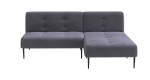 Monaco диван-кровать с шезлонгом, без подлокотников, бархат серый 27