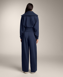 OYSHO Брюки-кокон с боковой складкой и начесом из модала, синий