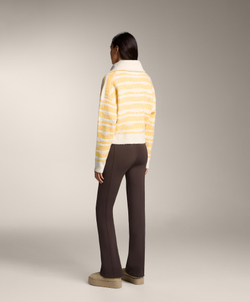 Oysho Вязаный жакет в полоску с жаккардовым узором, желтый