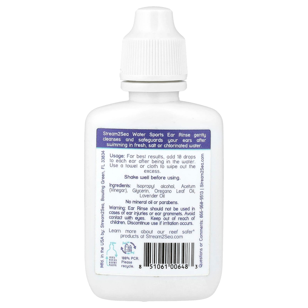 Stream2Sea, Ополаскиватель для ушей для водных видов спорта, 30 мл (1 жидк. Унция)