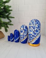 Матрешка 5м 15см гжель нижегородская роспись интерьерная