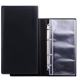 Визитница на 4-х кольцах BRAUBERG, четырехрядная, на 160 визиток, черная, 231825