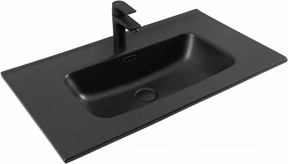 Тумба с раковиной Aquanet Вега 80 344123+329255 белая глянцевая