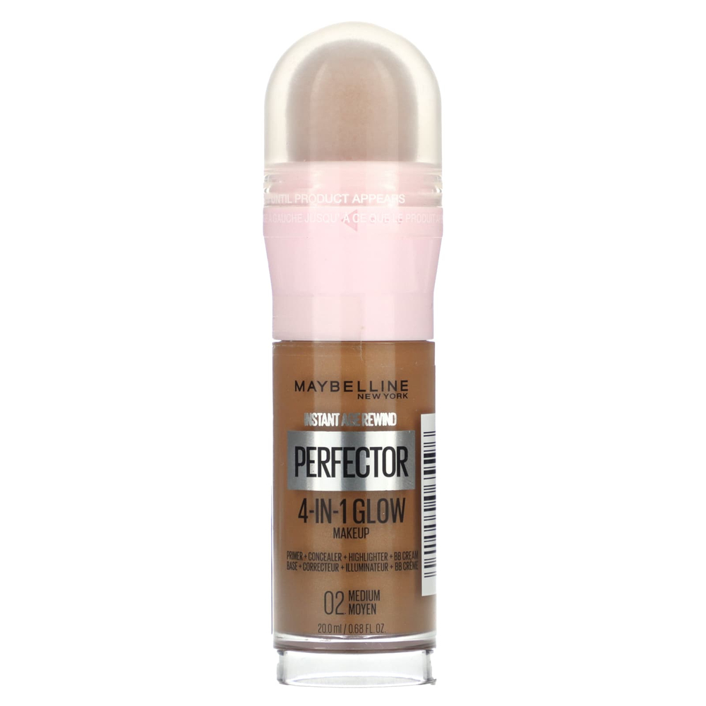 Maybelline, Instant Age Rewind, перфектор для сияющего макияжа 4-в-1, 02 Medium, 20 мл (0,68 жидк. унц.)