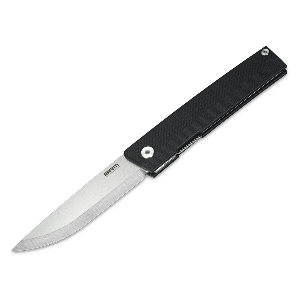 Нож складной SRM 401L-GB Gent Scandi Satin/Stonewash (10Cr15CoMoV, Black G10)