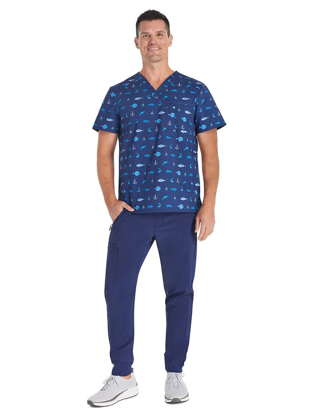 Топ медицинский мужской Cherokee CK692, синий, M