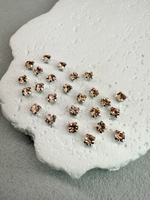 Шатоны 4 мм, Персиковый в серебре, 25 шт