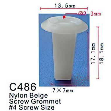 Клипса для крепления внутренней обшивки а/м Ниссан пластиковая (100шт/уп.) Forsage клипса C0486(Nissan)